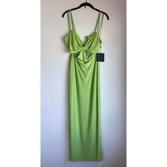NWT Ieena for Mac Duggal 27110 Strappy Back Side Cutout Dress in Sage Green Sz 6 - Picture 4 of 14